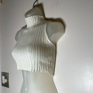 Knit Crop Top cream with criss cross back S